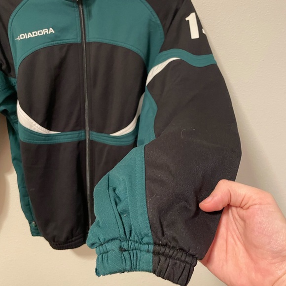 Diadora Soccer Zip Jacket Teal And Black Mens Size Small - Picture 2 of 6